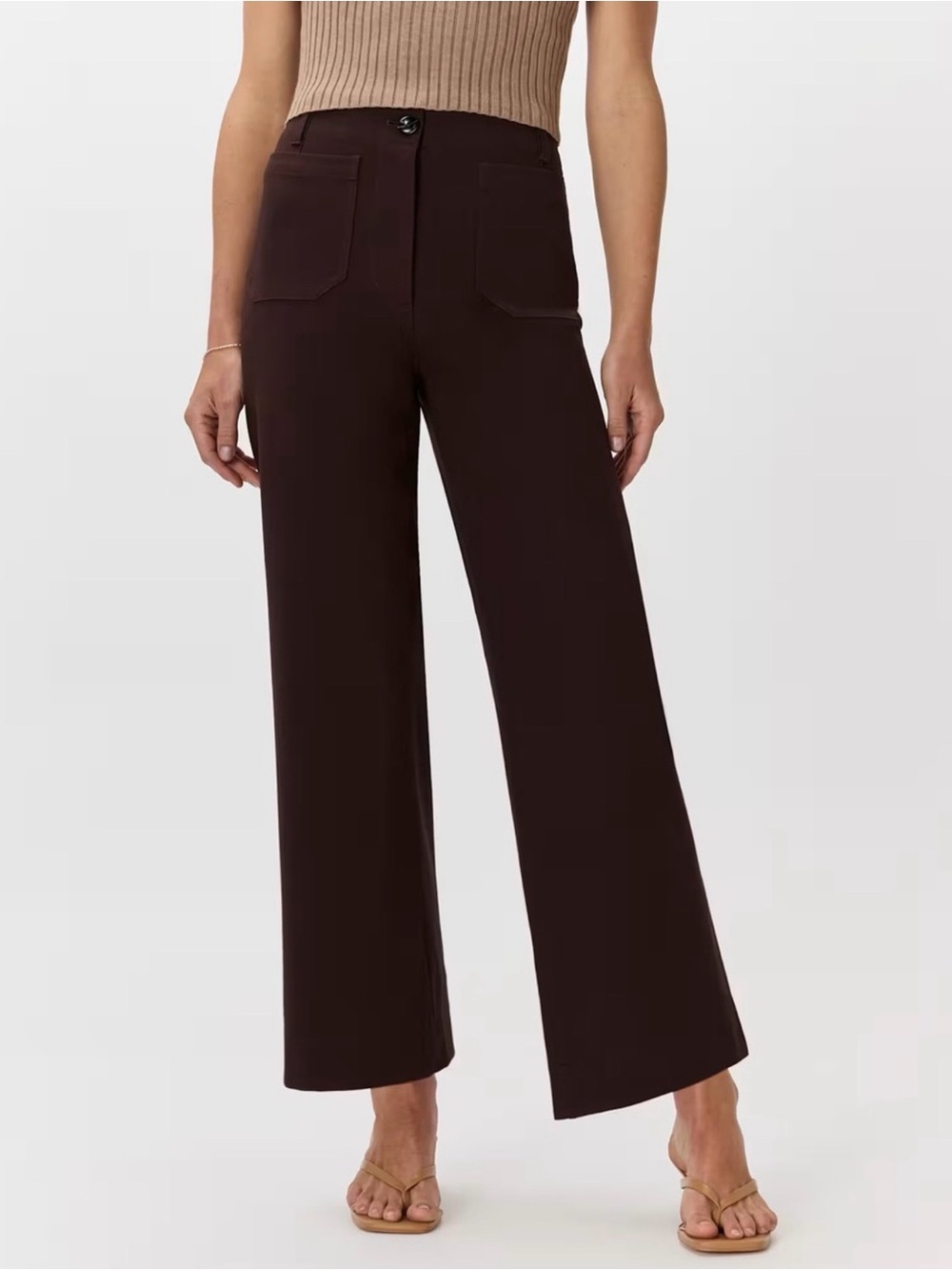 Quince Women's Ultra-Stretch Cropped Wide Leg Pants